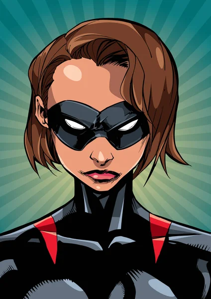 Superheroine portret promień światła — Wektor stockowy