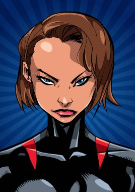 Superheroine portre Ray ışık dikey