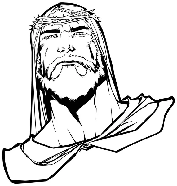 Grafika liniowa portret Jezusa 3 — Wektor stockowy