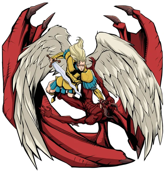 Ангел против дьявола — стоковый вектор