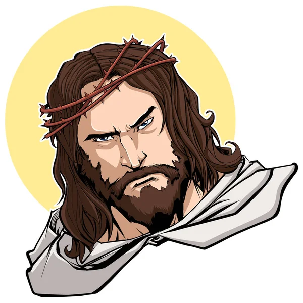Jesus porträtt Illustration — Stock vektor