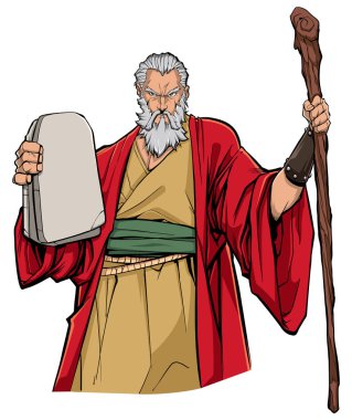 Moses Portrait Illustration clipart