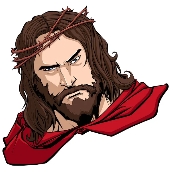 Jesus Superhero Portrait — Stock Vector
