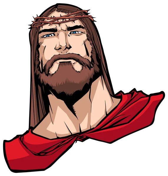 Jesus-Superhelden-Porträt — Stockvektor