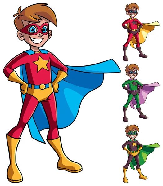 Super Boy terisolasi - Stok Vektor