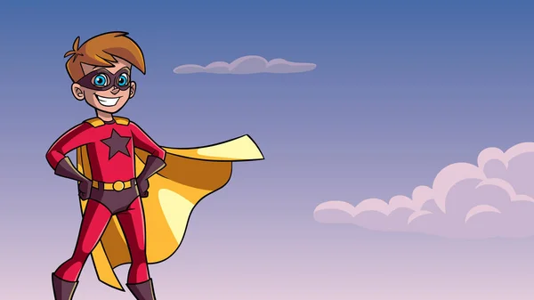 Super Boy ciel arrière-plan — Image vectorielle