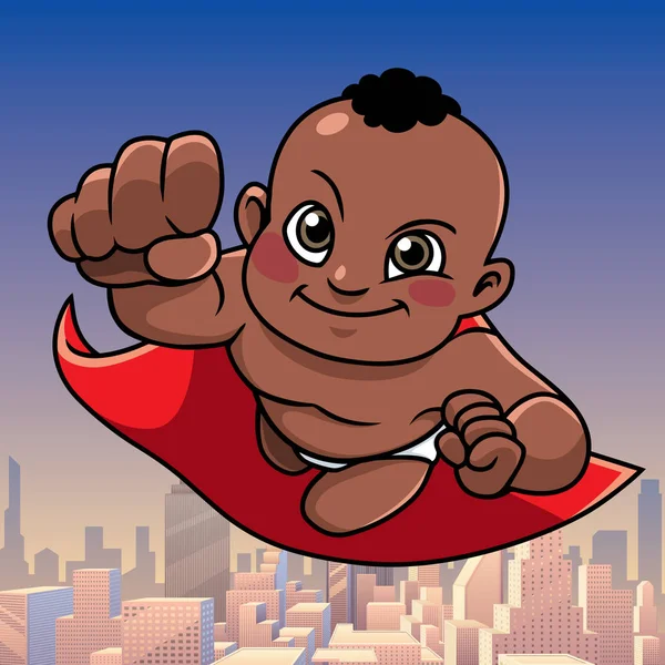 Super Baby černé město pozadí — Stockový vektor