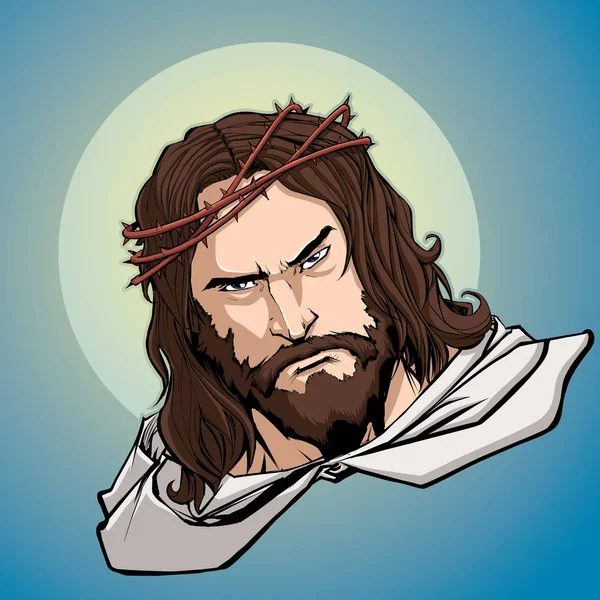 Jezus portret pictogram — Stockvector