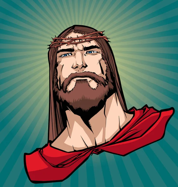 Jesus Superhelden Porträt 2 — Stockvektor