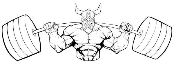 Mascotte de Viking Gym Grit Line Art — Image vectorielle