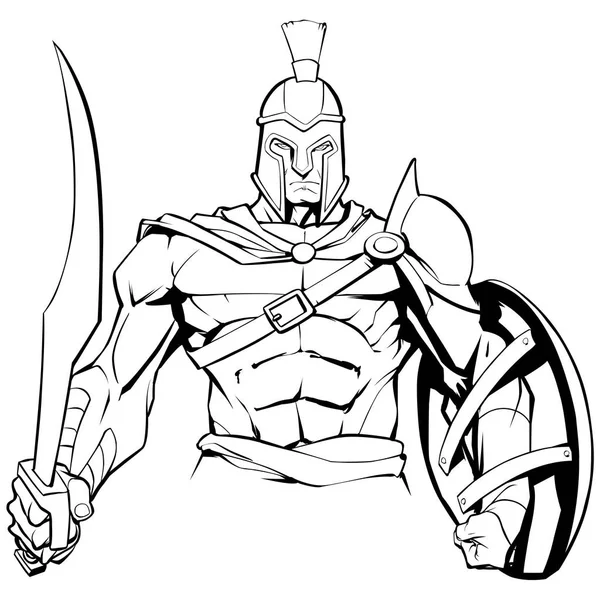 Mascote guerreiro espartano — Vetor de Stock