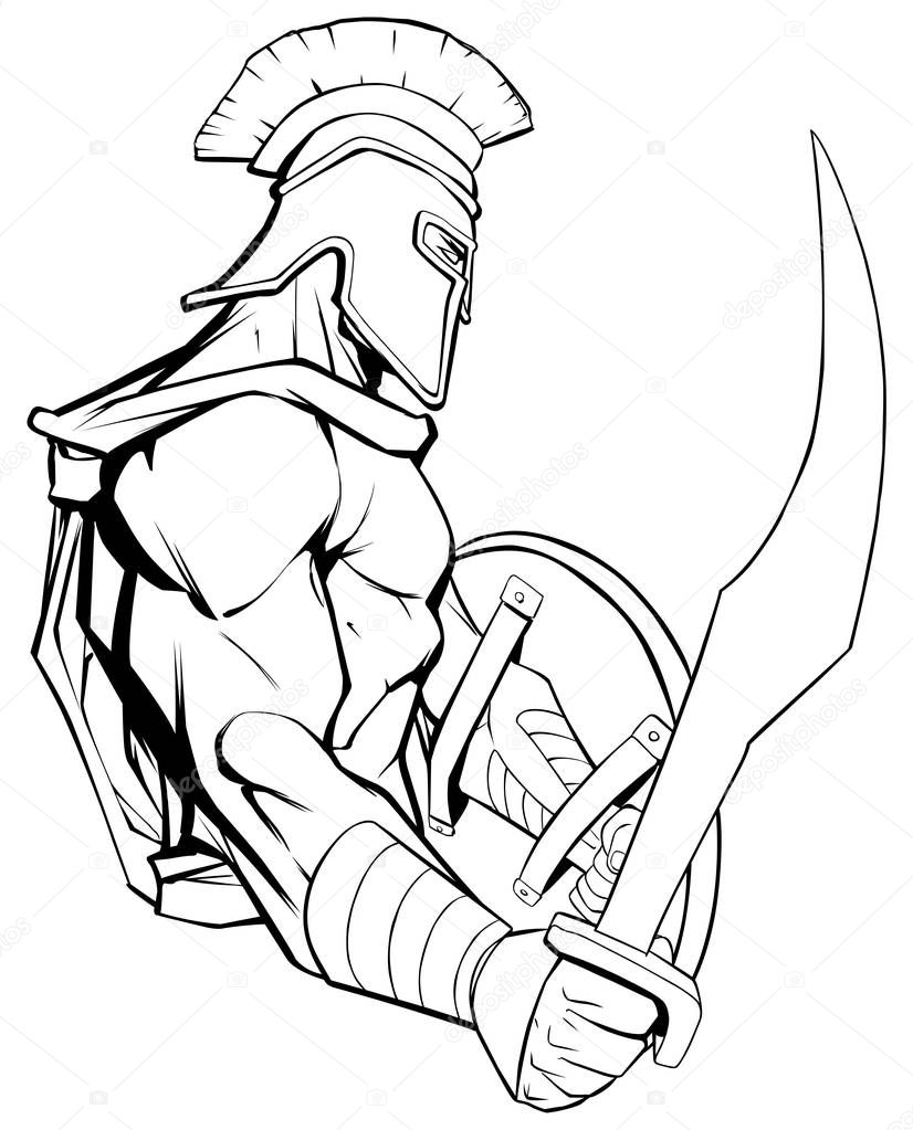 Spartan Warrior Mascot