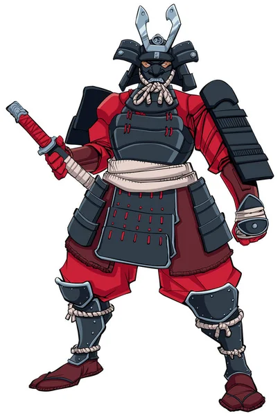 Samurai Guerriero Nero — Vettoriale Stock