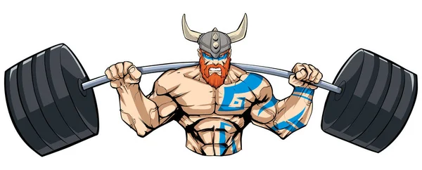 Viking sportschool mascotte Grit — Stockvector