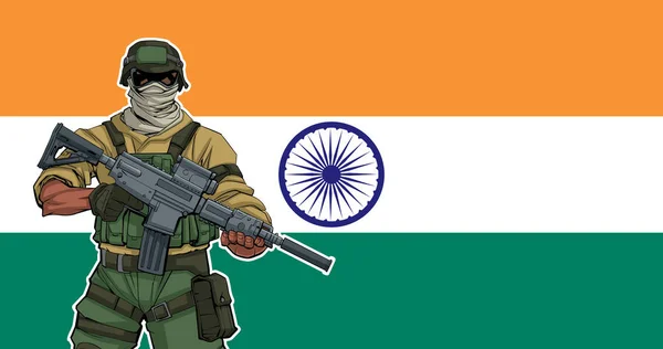 Indický voják pozadí — Stockový vektor