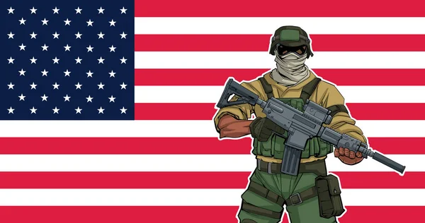 Fondo de soldado americano — Vector de stock