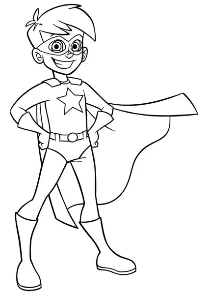 Super Boy Line Art — Image vectorielle