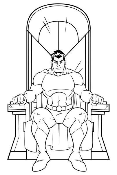 Супергерой на троне — стоковый вектор