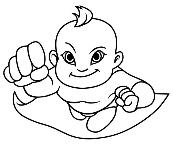 Super Baby asiatiska Line Art — Stock vektor