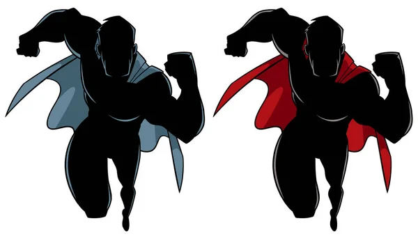 Superheld Running silhouet — Stockvector