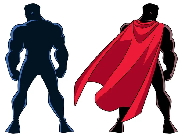Superhelden zurück Silhouette — Stockvektor