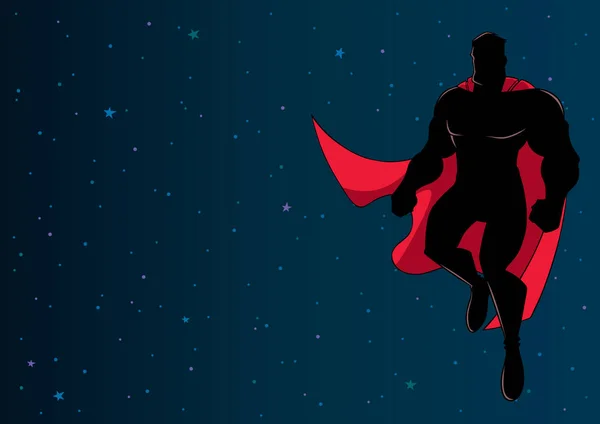 Супергерой, летящий в космосе — стоковый вектор