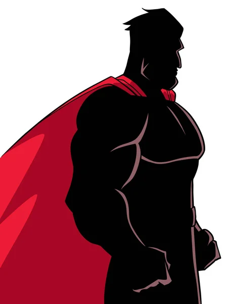 Superheld kant profiel silhouet — Stockvector