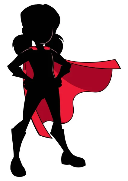 Super fille silhouette — Image vectorielle