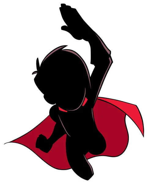 Super Boy silueta voladora — Vector de stock