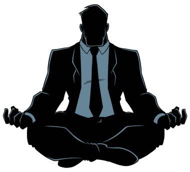 İşadamı meditasyon siluet