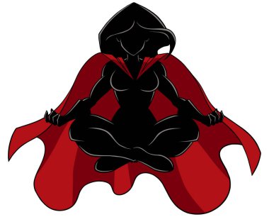 Süper kahraman Meditasyon Silueti