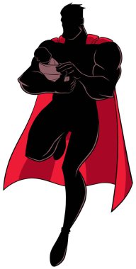 Süper Baba ile bebek siluet