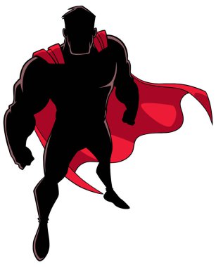 Süper kahraman siluet yukarıda