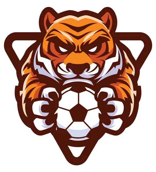 Tigre Fútbol Mascota de fútbol — Vector de stock