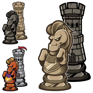 Satranç kale ve Knight
