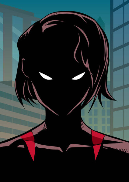 Портрет супергероини в городе
