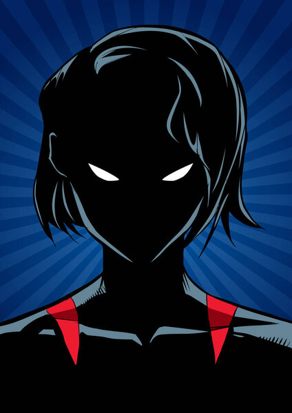 Световой силуэт супергероини
