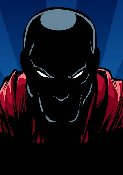 Superheld portret bij nacht silhouet — Stockvector
