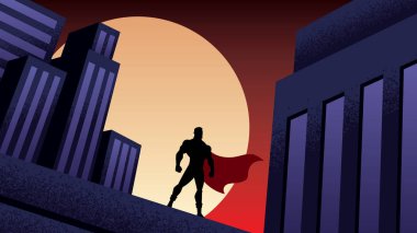Süper kahraman şehir gece