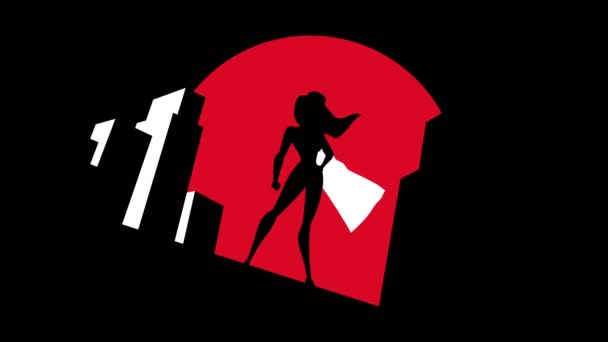 超级女主角背景符号动画 — 图库视频影像
