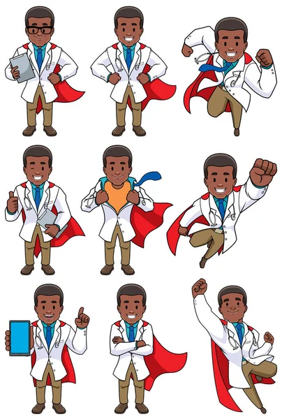 超级医生非洲 — 图库矢量图片