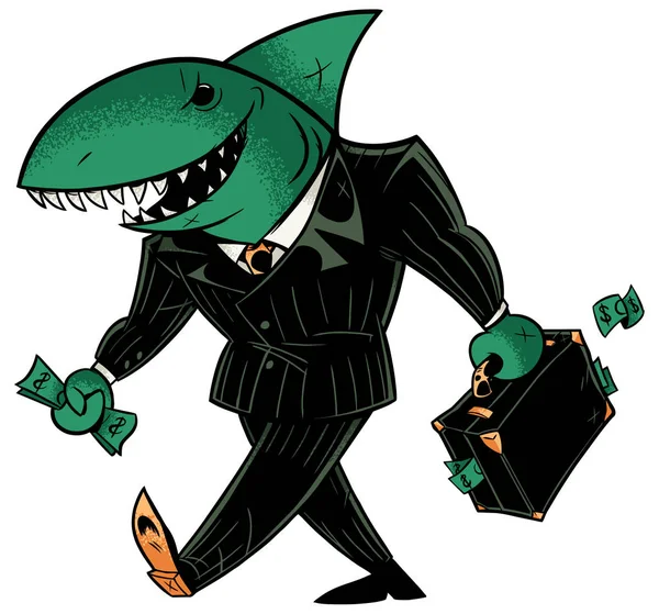 Business Shark mörk kostym — Stock vektor