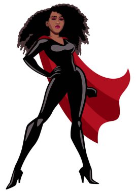Beyaz üzerinde Superheroine Siyah