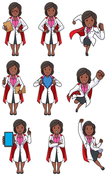 Super Doc Indian Female Set — Stock Vector