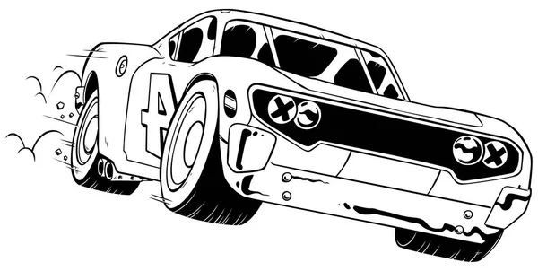 Race bil linje konst — Stock vektor