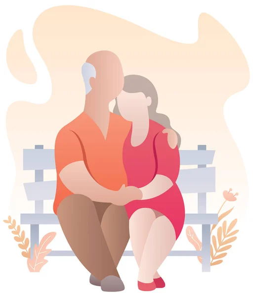 Old Couple Abstract — Stock Vector