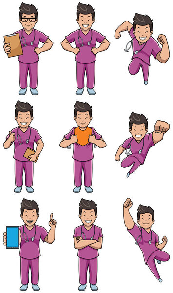 Набор медсестер азиатского происхождения
