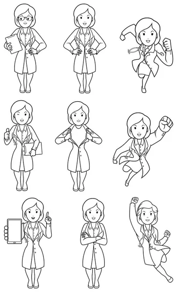 Doktor kadın Line sanat