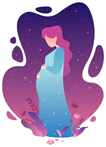 Hamile kadın konsepti — Stok Vektör