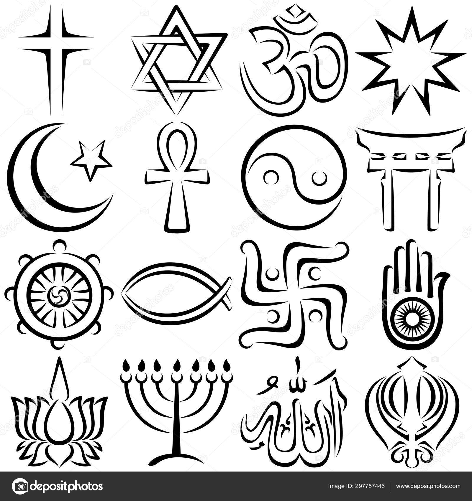 Símbolos Religiosos Line Art Stock Vector By ©malchev 297757446